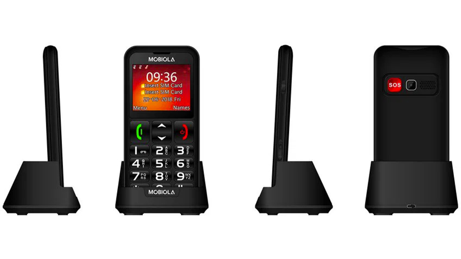 Mobilný telefón Mobiola MB700 s nabíjacím adaptérom