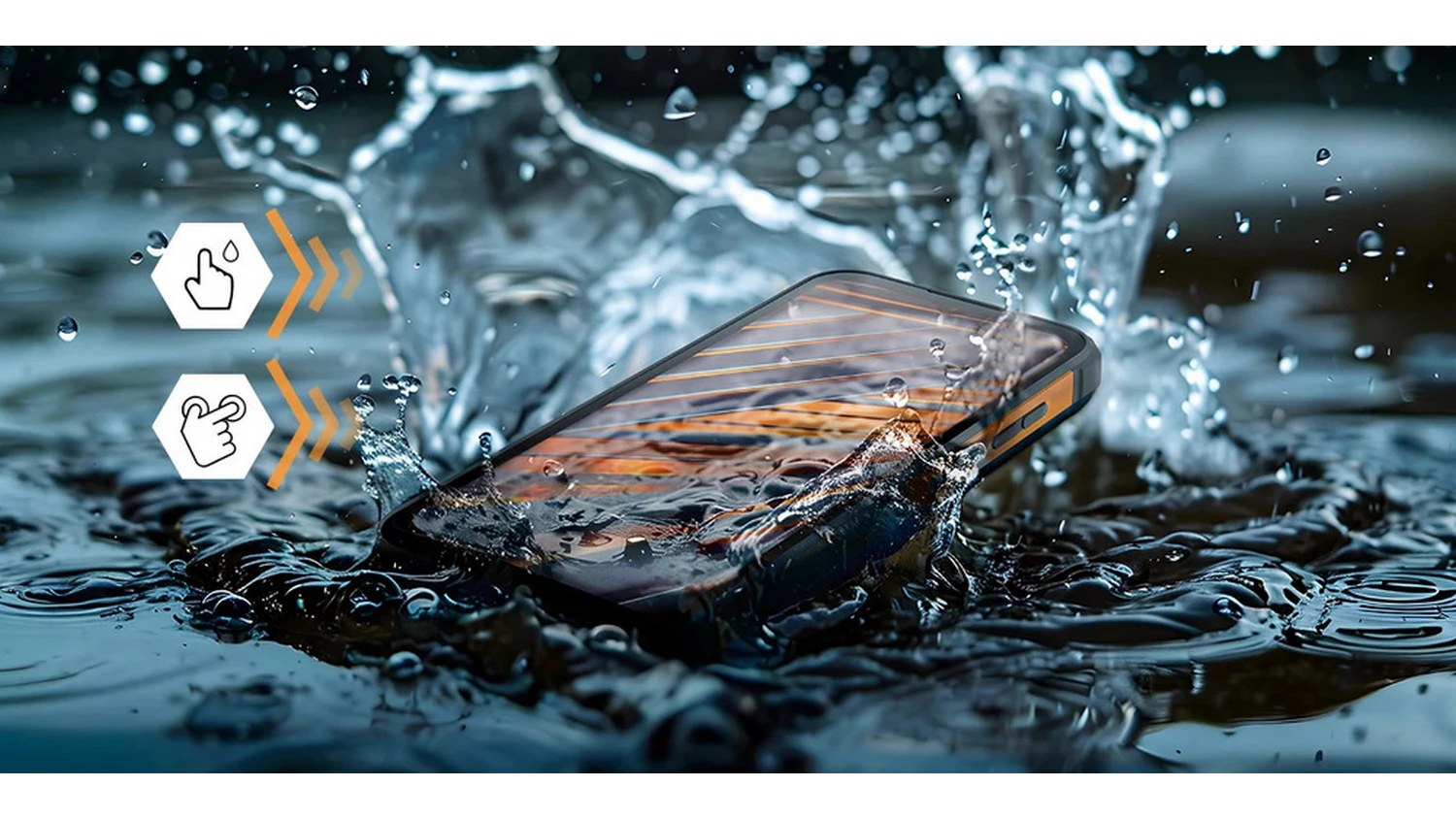 Mobilný telefón MyPhone Hammer Iron VA vo vode