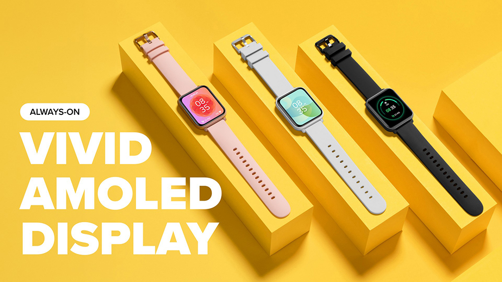 Jasný AMOLED displej chytrých hodinek Niceboy WATCH 4 a barevné varianty hodinek_02