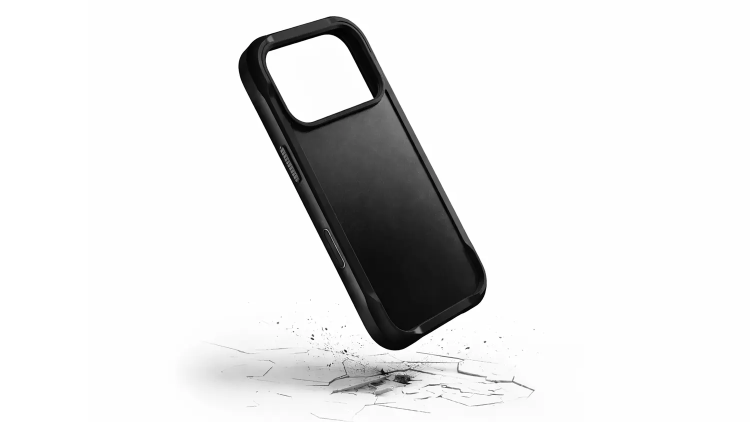 Vizualiz&aacute;cia ochrany pri p&aacute;de krytu Nomad Rugged Leather Case