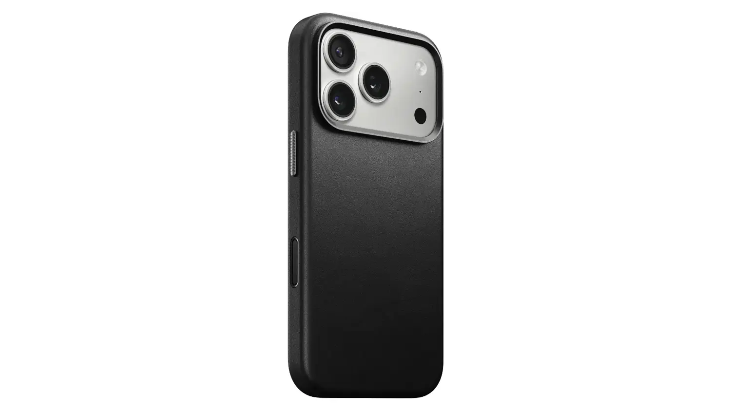 Kryt na mobil Nomad Traditional Leather Case iPhone 17 Pro Max Black zadn&yacute; pohľad