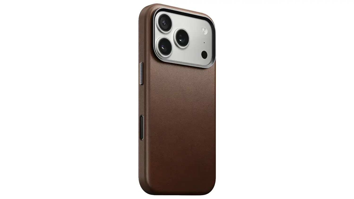 Kryt na mobil Nomad Traditional Leather Case iPhone 17 Pro Max Brown zadní pohled