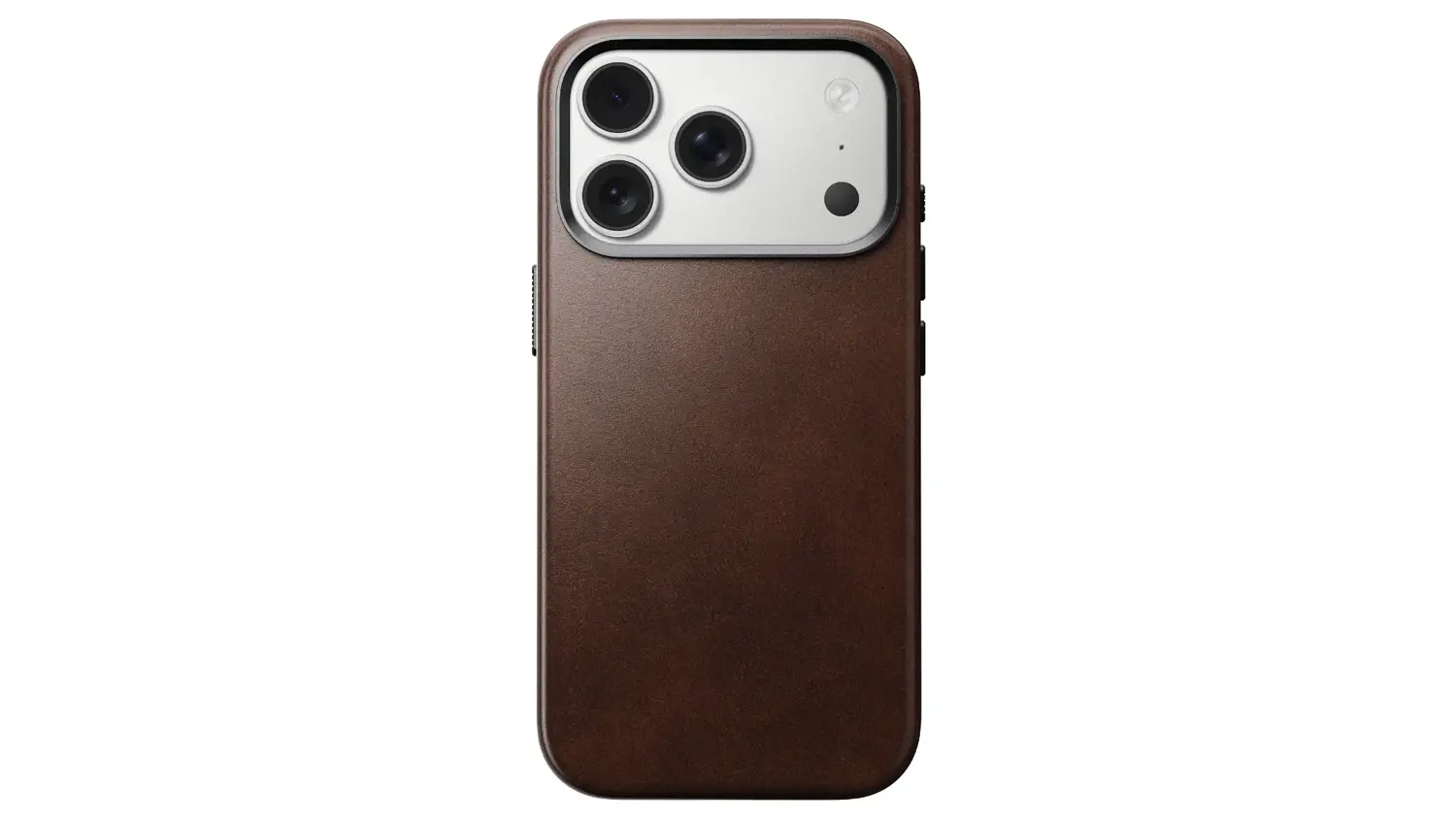 Kryt na mobil Nomad Traditional Leather Case iPhone 17 Pro Rustic brown zadn&yacute; pohľad