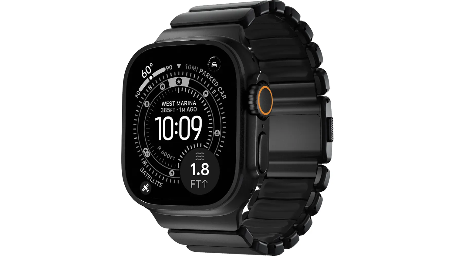 Řem&iacute;nek na hodinky NOMAD Stratos Band Titanium Black 45/46/49mm pro Apple Watch