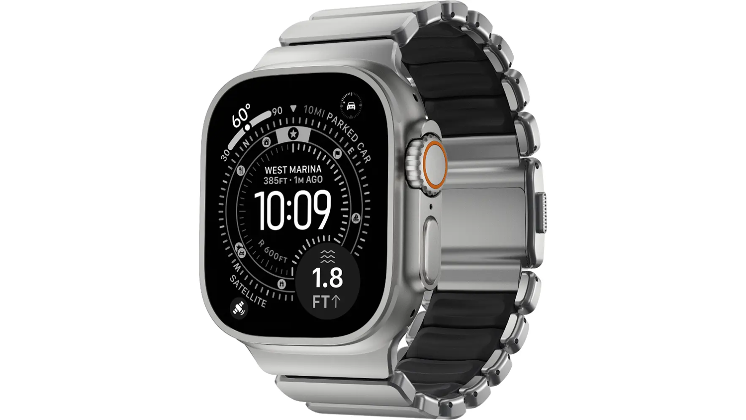Řemínek na hodinky NOMAD Stratos Band Titan Black 45/46/49mm pro Apple Watch