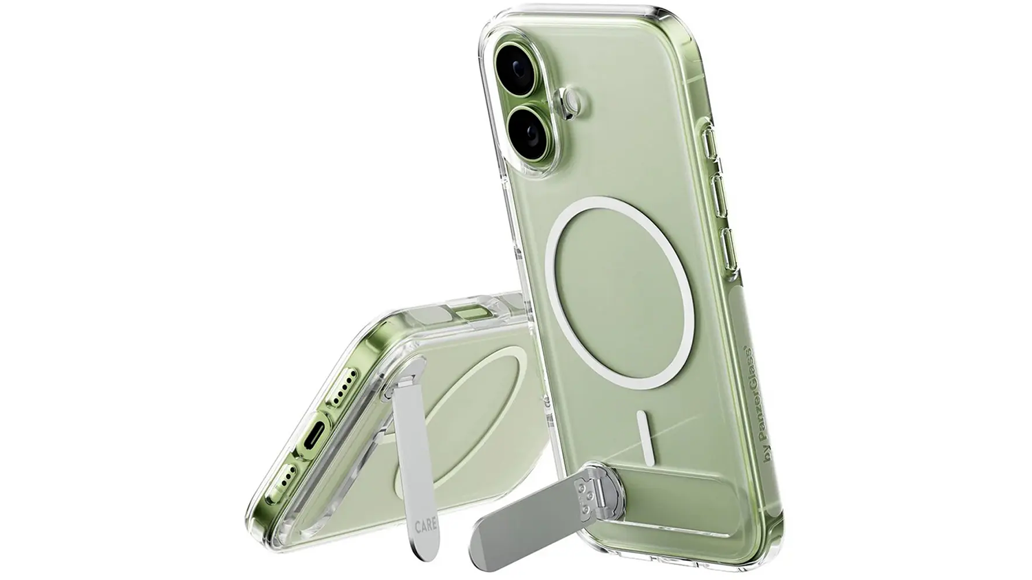 Kryt na mobil Panzer Glass Kickstand Case iPhone zobrazený nasadený na telefóne