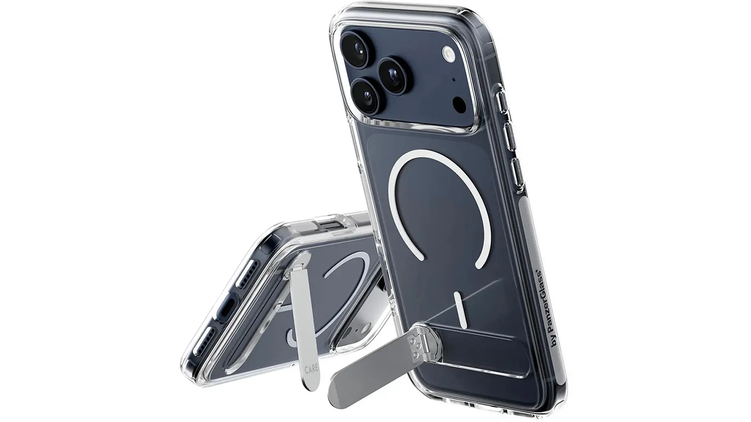Kryt na mobil Panzer Glass Kickstand Case iPhone zobrazený nasadený na telefóne