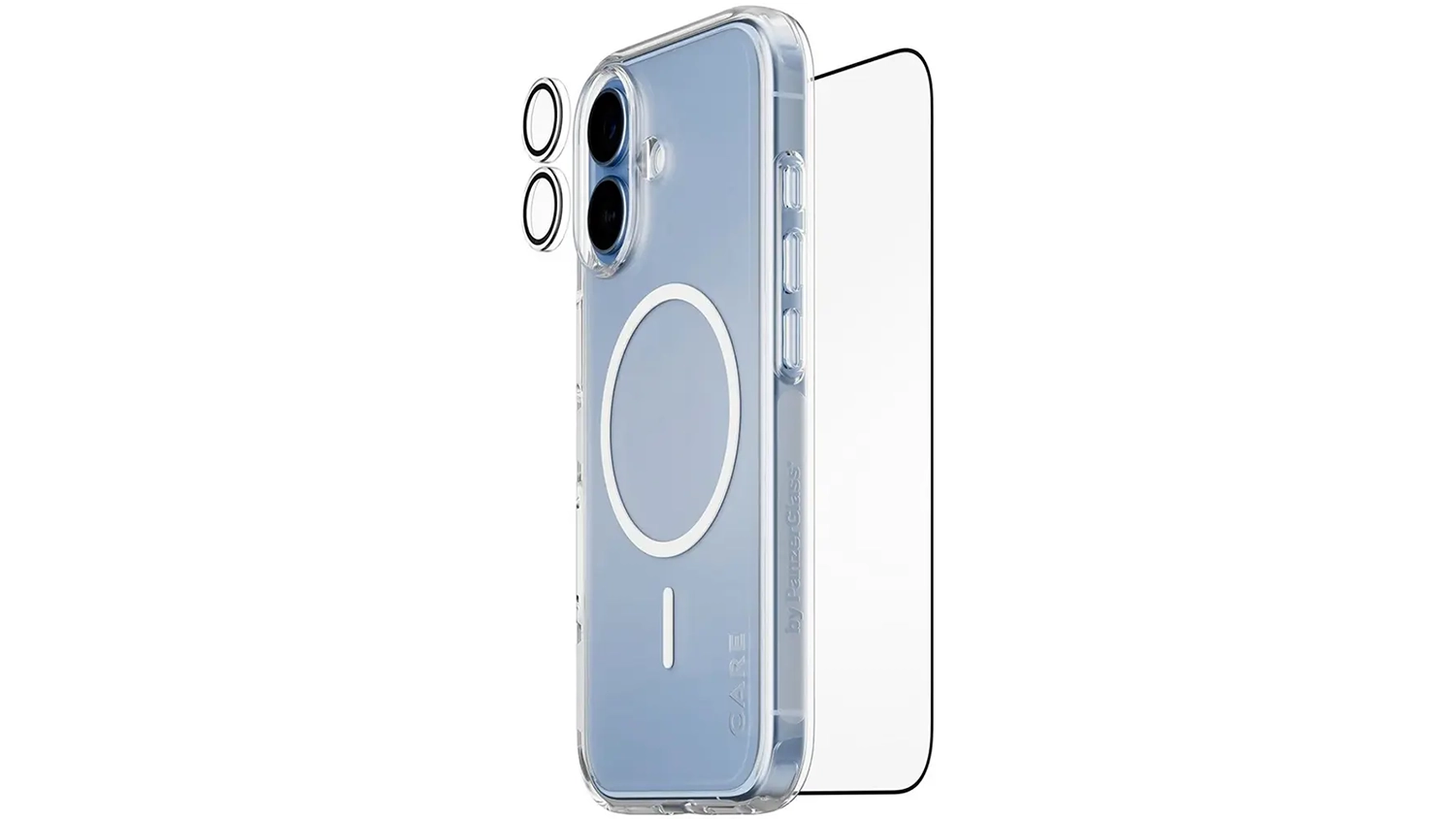 Sklíčka a kryt Panzer Glass Explorer Bundle 3v1 umístěné na telefonu