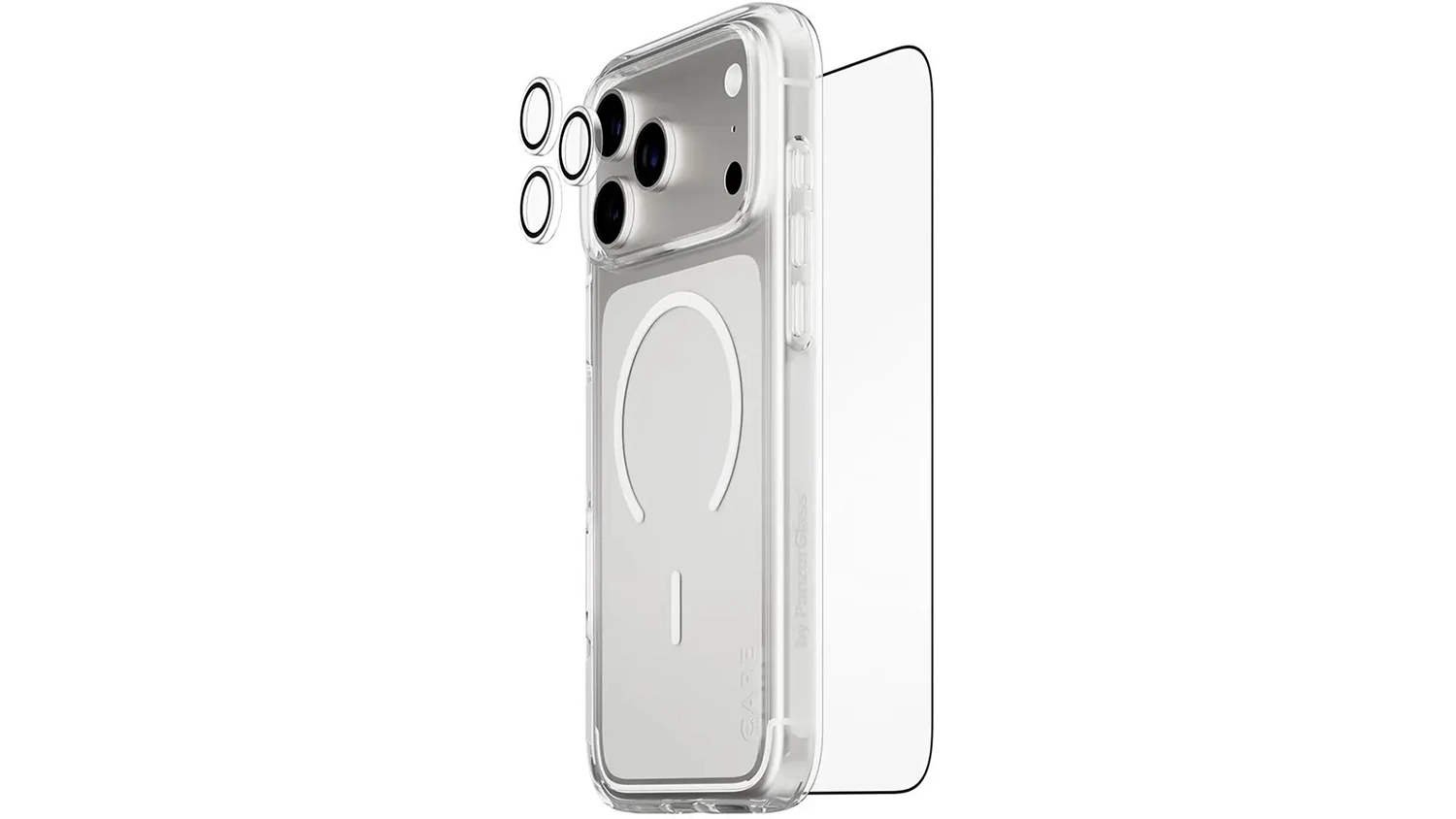 Skl&iacute;čka a kryt Panzer Glass Explorer Bundle 3v1 um&iacute;stěn&eacute; na telefonu