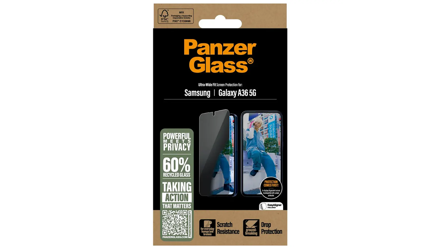 Ochranné sklo PanzerGlass UWF Privacy pre Samsung Galaxy A36 5G v originálnom balení