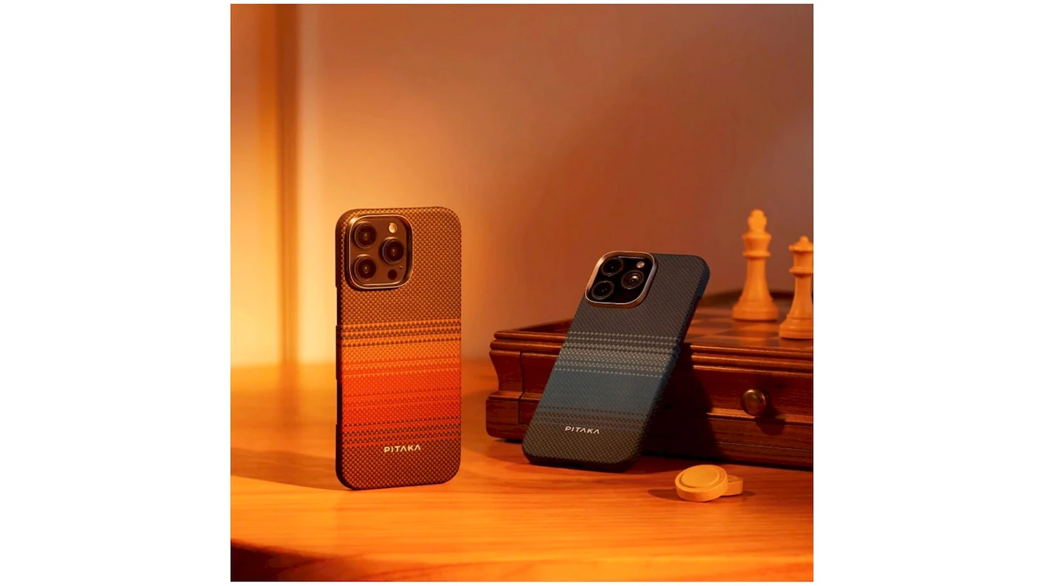 Kryt na mobil PITAKA MagEZ Tactile Woven Case 6 for iPhone 16 Pro Max Sunset zachycuj&iacute;c&iacute; aramidov&eacute; vl&aacute;kno a profil