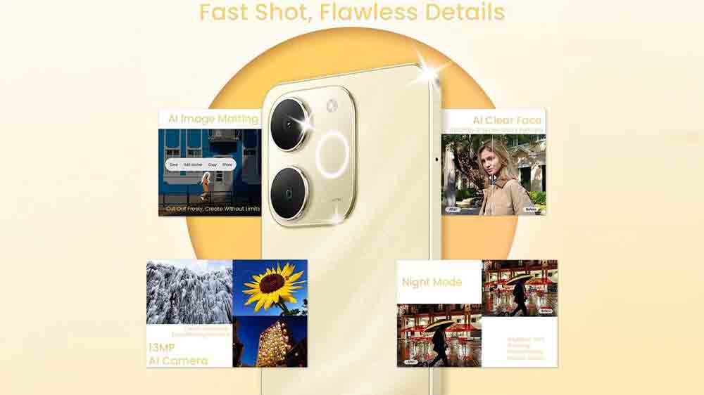 Vizualizácia funkcií fotoaparátov mobilného telefónu realme Note 70T 4/64GB Obsidian Black_03