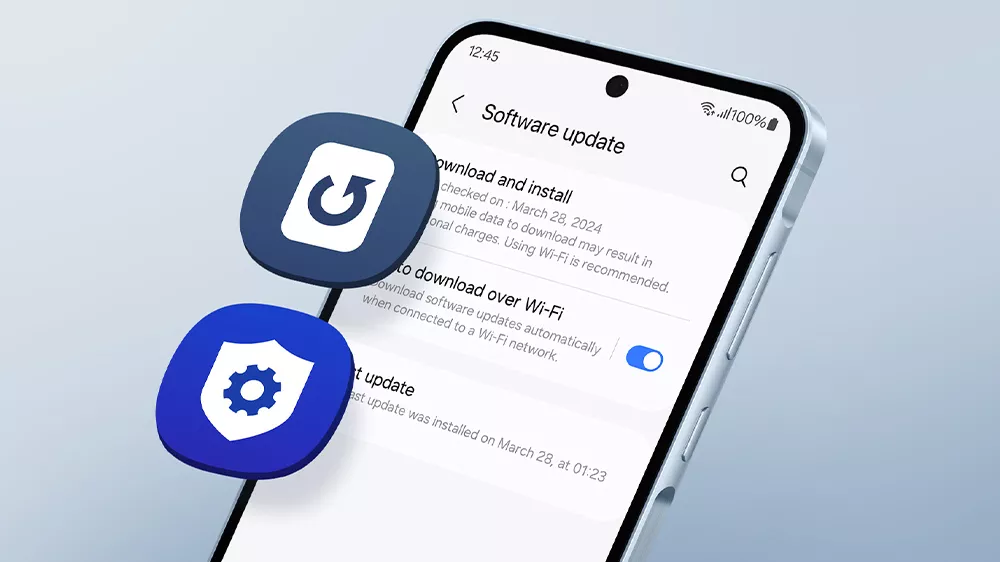 Až 4 generace aktualizac&iacute; operačn&iacute;ho syst&eacute;mu v telefonu Samsung Galaxy A55 5G 8/128GB Yellow_13