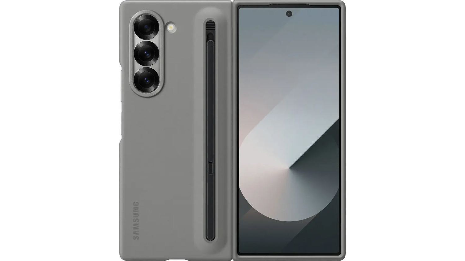 Kryt na mobil Samsung S Pen Gal.Z Fold6 Gray na b&iacute;l&eacute;m pozad&iacute; zobrazuj&iacute;c&iacute; celkov&yacute; design_01