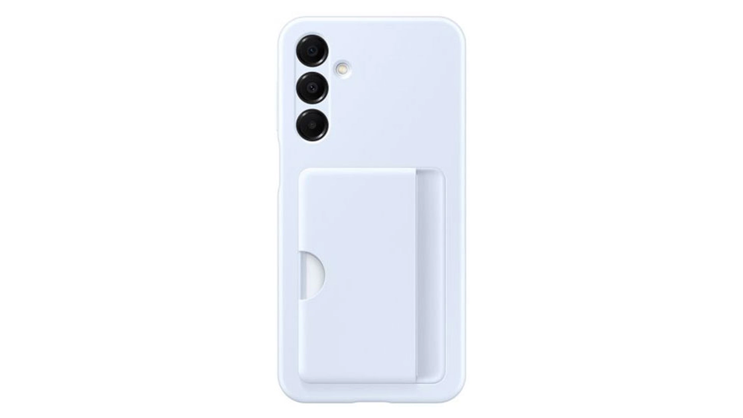 Kryt na mobil Samsung Galaxy A16 5G Card Slot Case modr&yacute; na b&iacute;l&eacute;m pozad&iacute; zobrazuj&iacute;c&iacute; celkov&yacute; design produktu