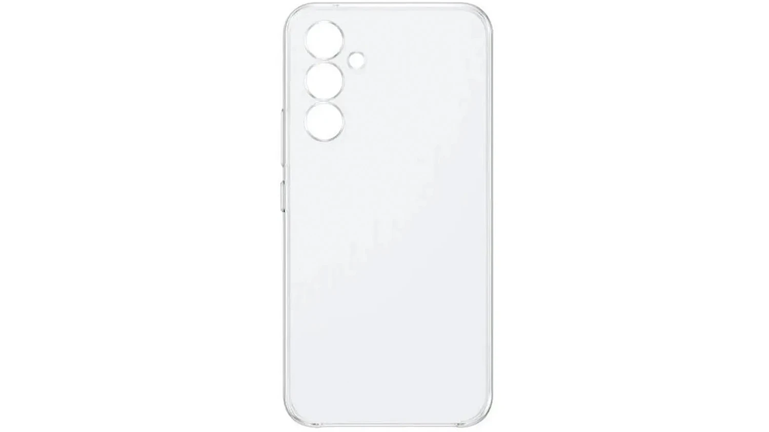 Kryt Samsung GP-FPA166AEBTW transparent clear na b&iacute;l&eacute;m pozad&iacute; zobrazuj&iacute;c&iacute; celkov&yacute; průhledn&yacute; design