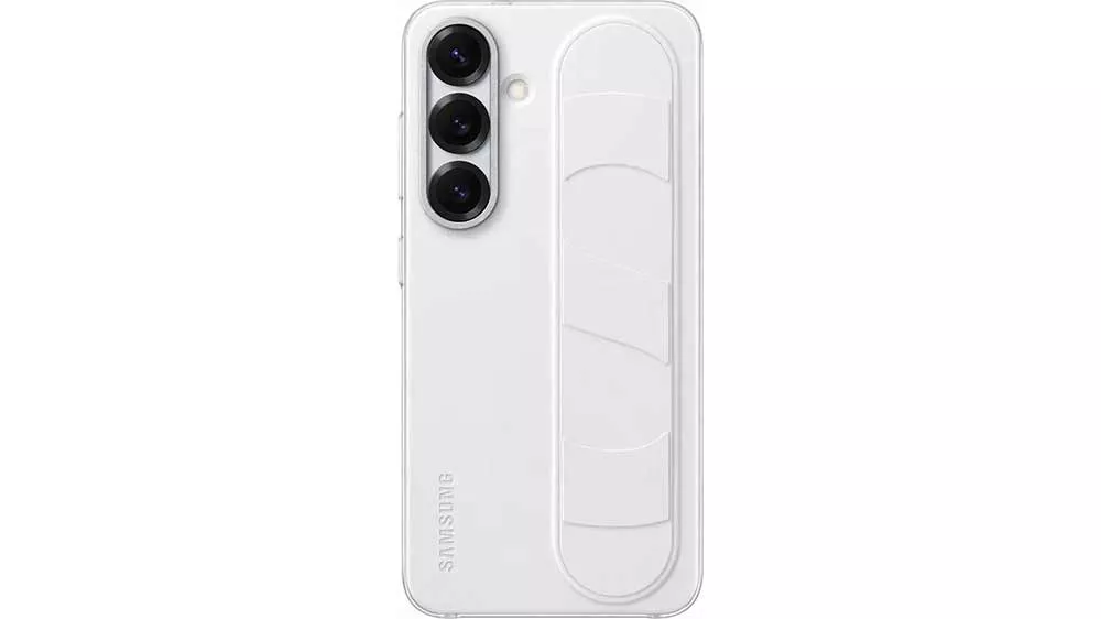 Puzdro na telefón Samsung Standing Grip Case Galaxy S25 biele_01
