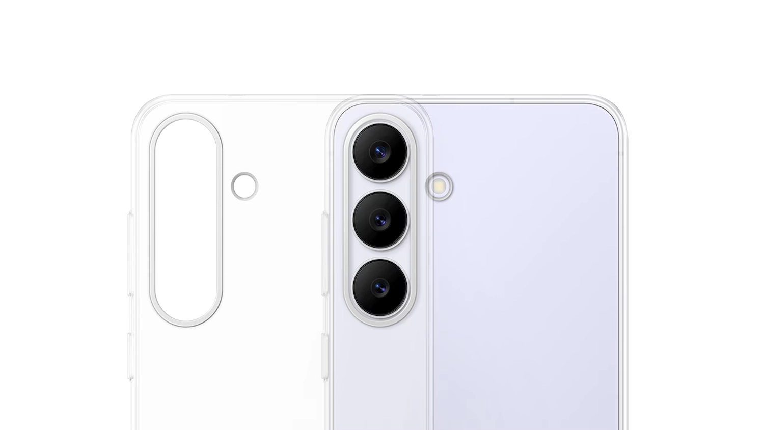 Bliž&scaron;&iacute; pohled na Galaxy S25 FE v transparentn&iacute;m krytu Samsung