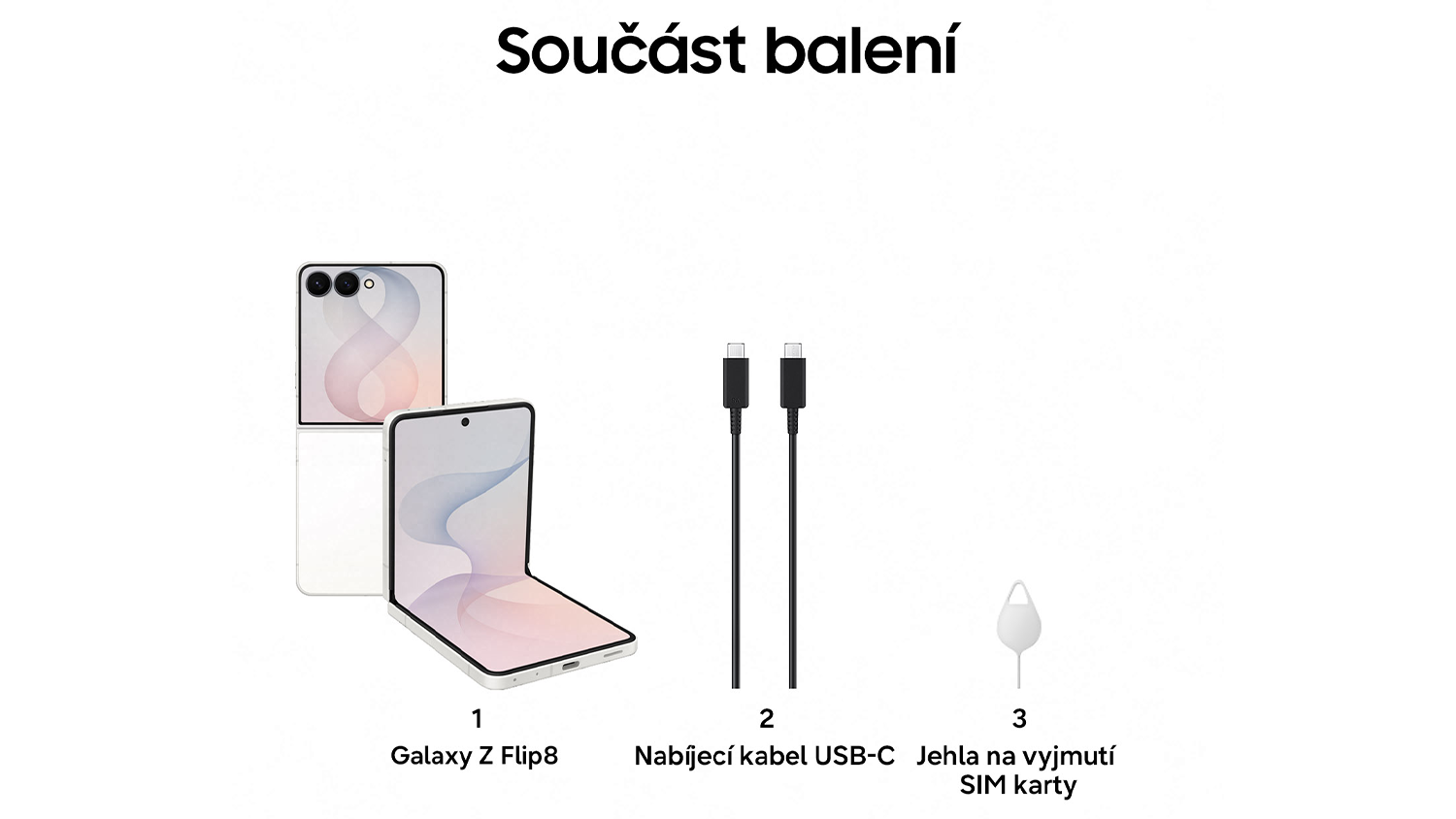 Obsah balení telefonu Samsung Galaxy Z Flip8 5G