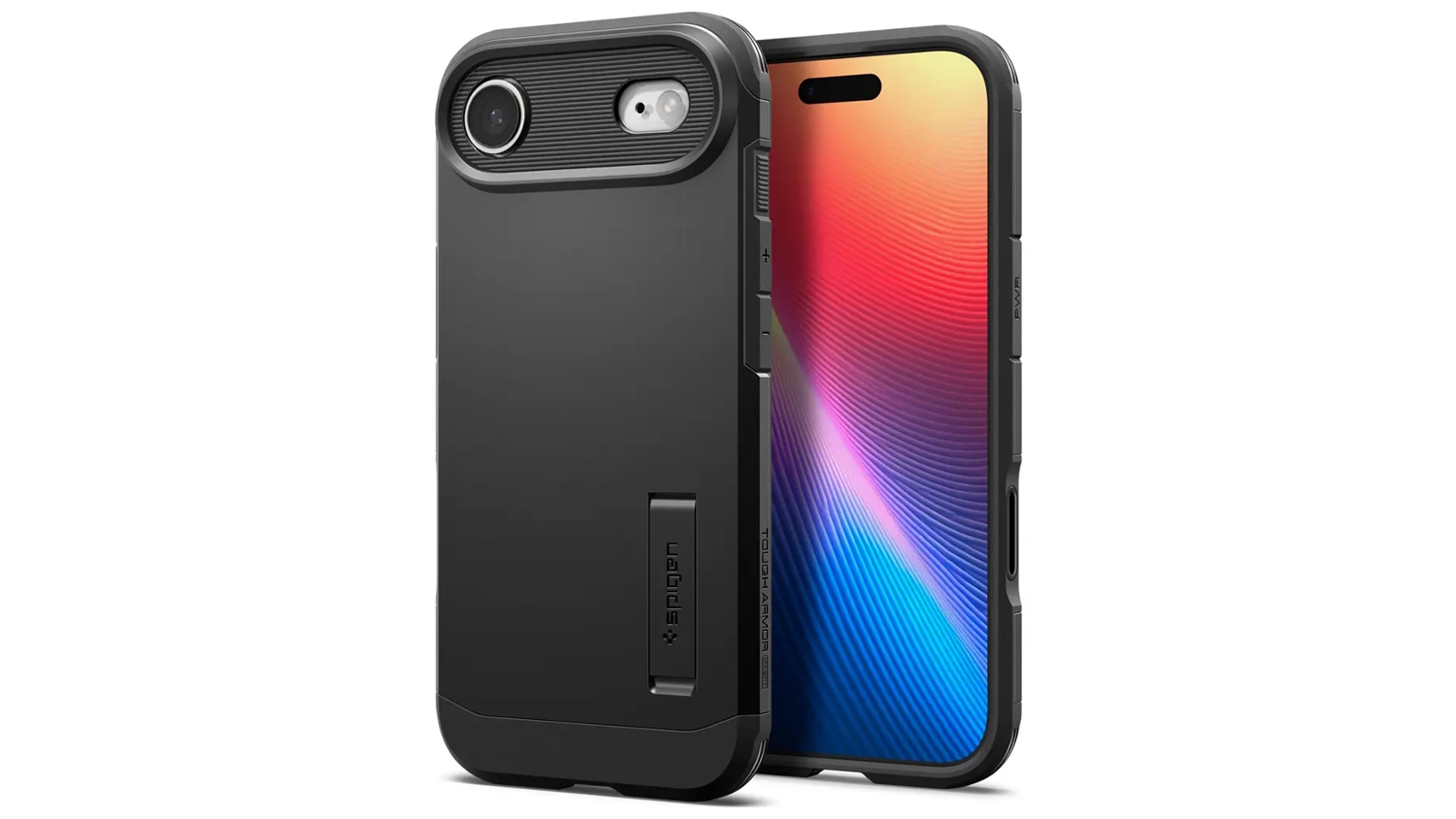 Kryt na mobil Spigen Tough Armor T iPhone Air Black predn&yacute; a zadn&yacute; pohľad