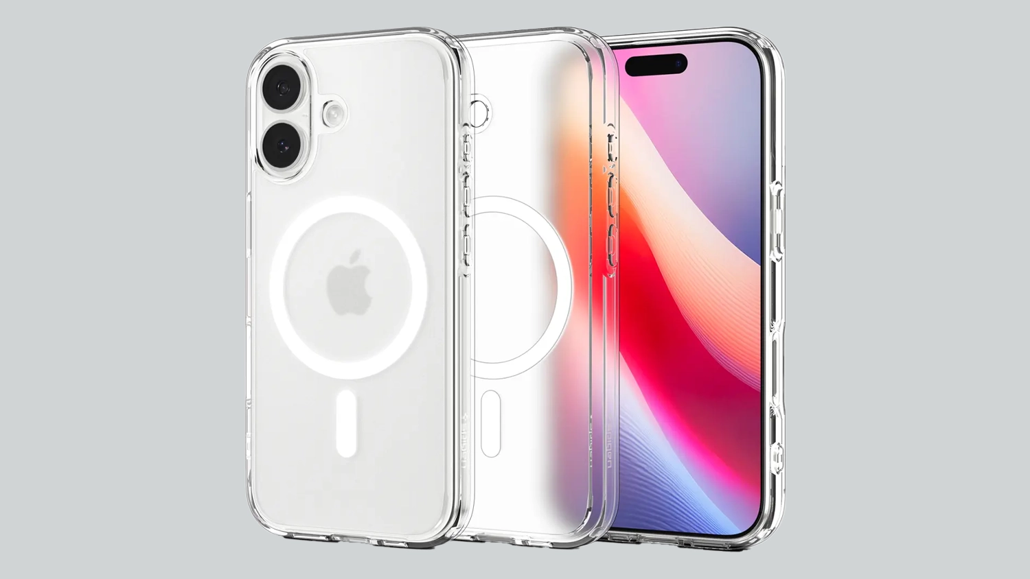 Kryt na mobil Spigen Ultra Hybrid MS pre iPhone 17 Frost white pohľad zpredu aj zozadu