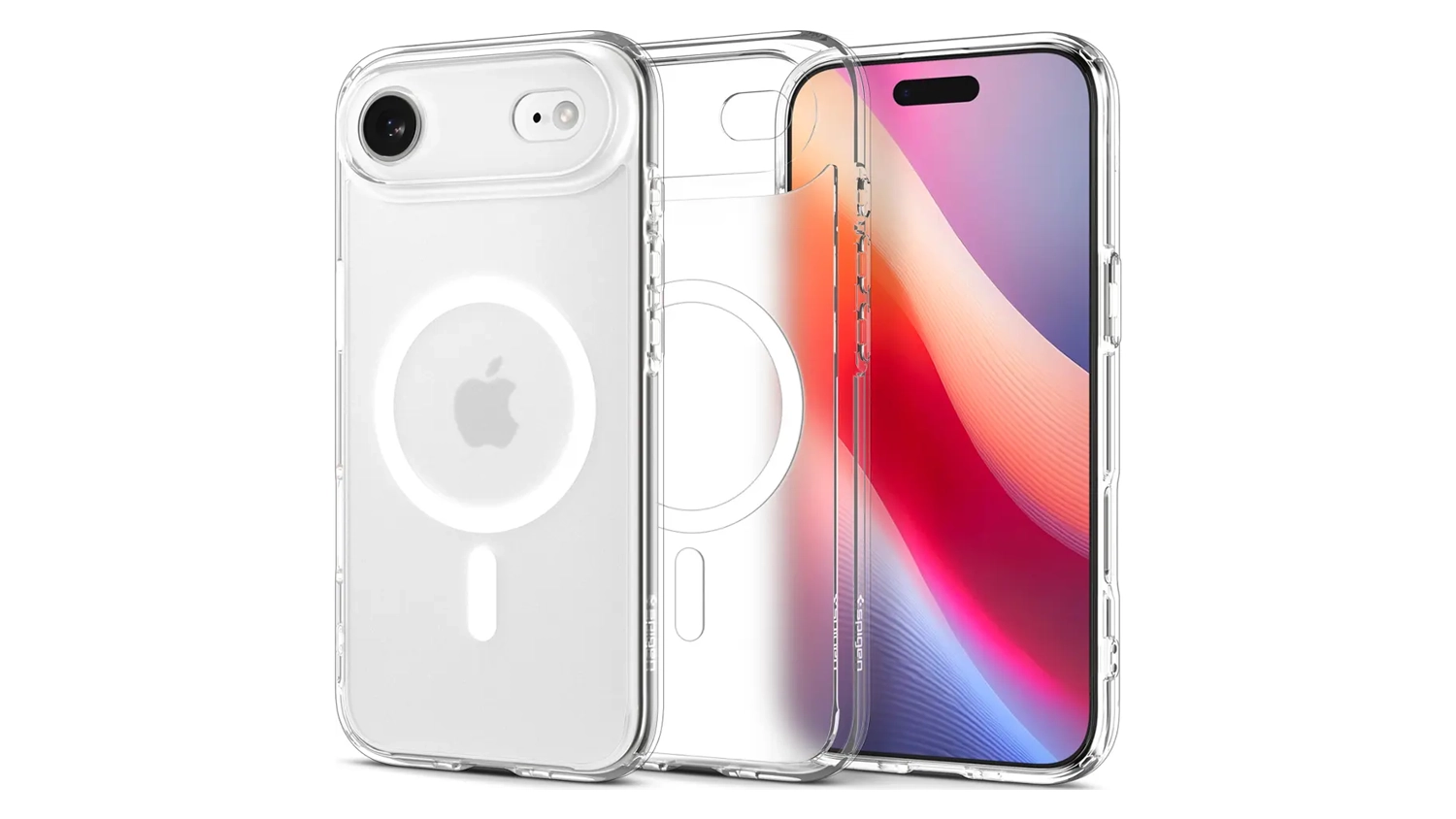 Kryt na mobil Spigen Ultra Hybrid MS pre iPhone Air Frost white pohľad zpredu aj zozadu