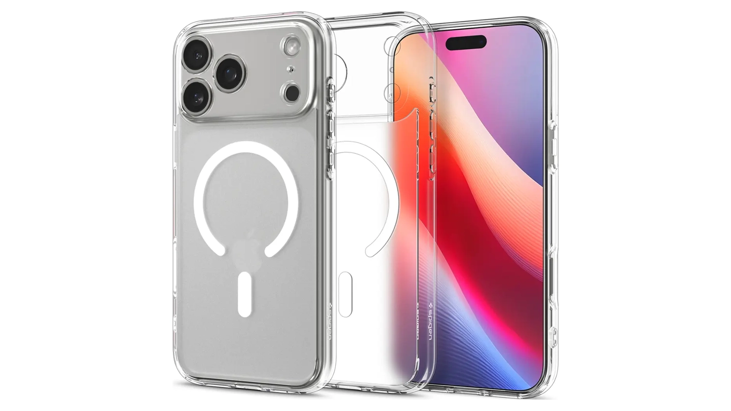 Kryt na mobil Spigen Ultra Hybrid MS pre iPhone 17 Pro Max Frost white pohľad zpredu aj zozadu