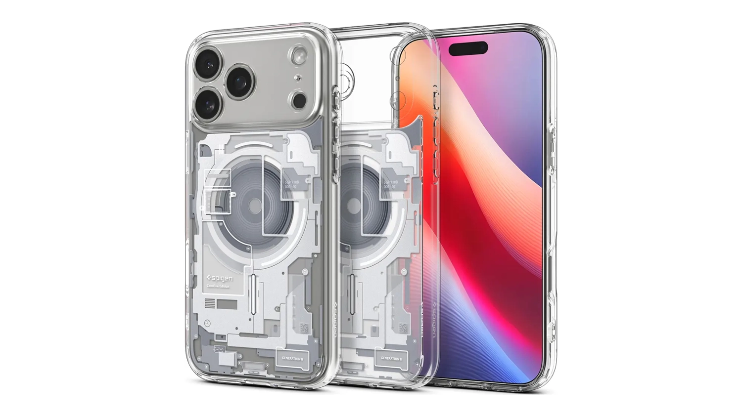 Kryt na mobil Spigen Ultra Hybrid MS pro iPhone 17 Pro Max předn&iacute; i zadn&iacute; pohled