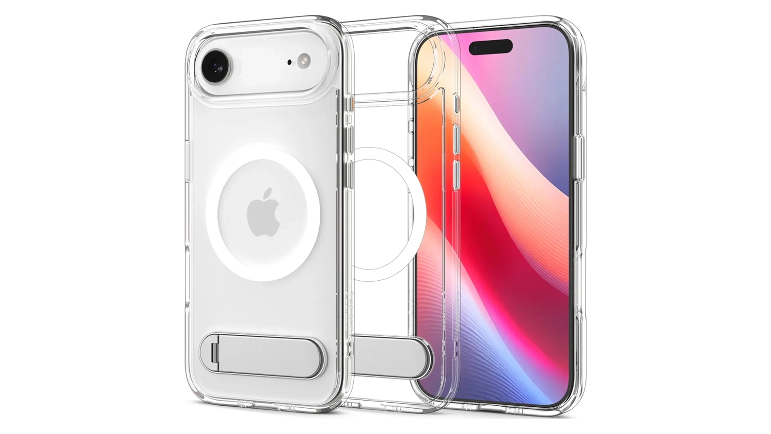 Kryt na mobil Spigen Ultra Hybrid MagSafe peo iPhone Air clear white pohľad zpredu aj zozadu