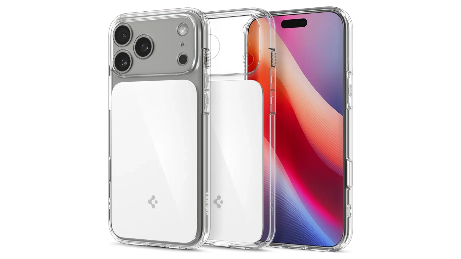 Kryt na mobil Spigen Ultra Hybrid T MS pre iPhone 17 Pro předn&iacute; i zadn&iacute; pohled