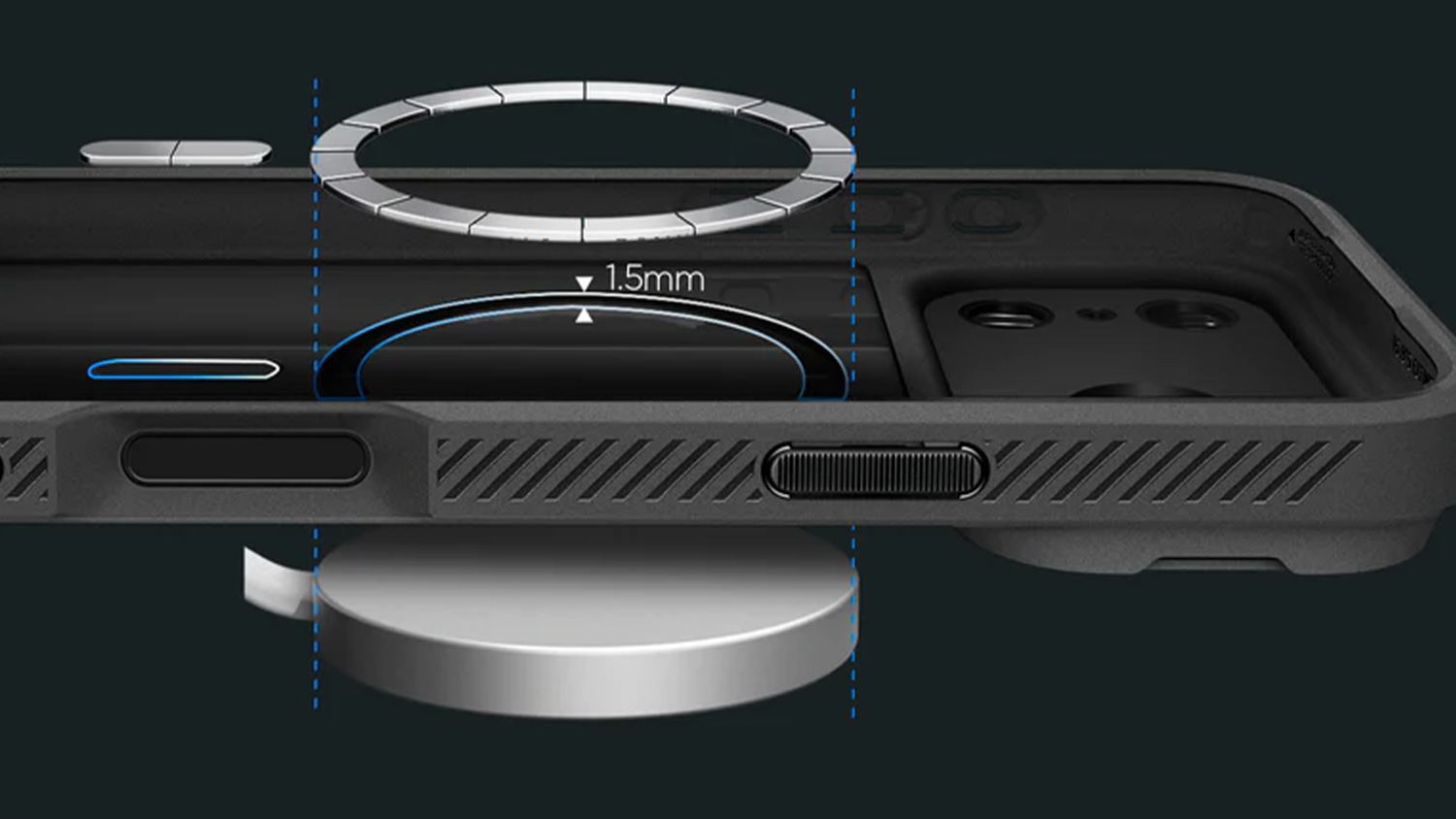 Kryt na mobil Optik Armor MS Case s vizualizací MagSafe nabíjení