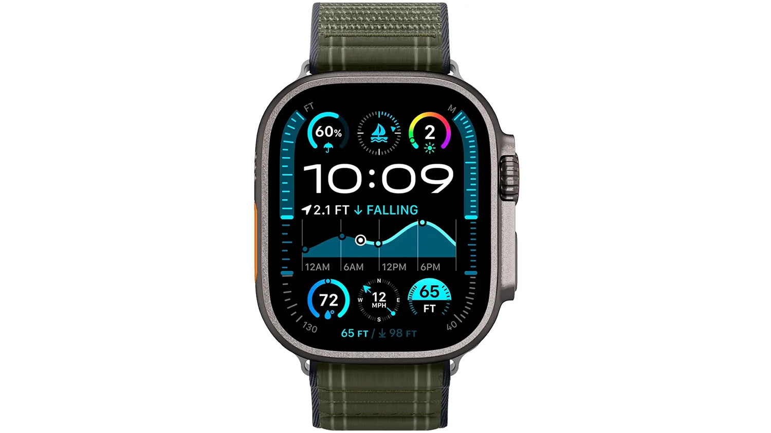 Řemínek na hodinky Spigen Fabric Band Green Apple Watch přední pohled