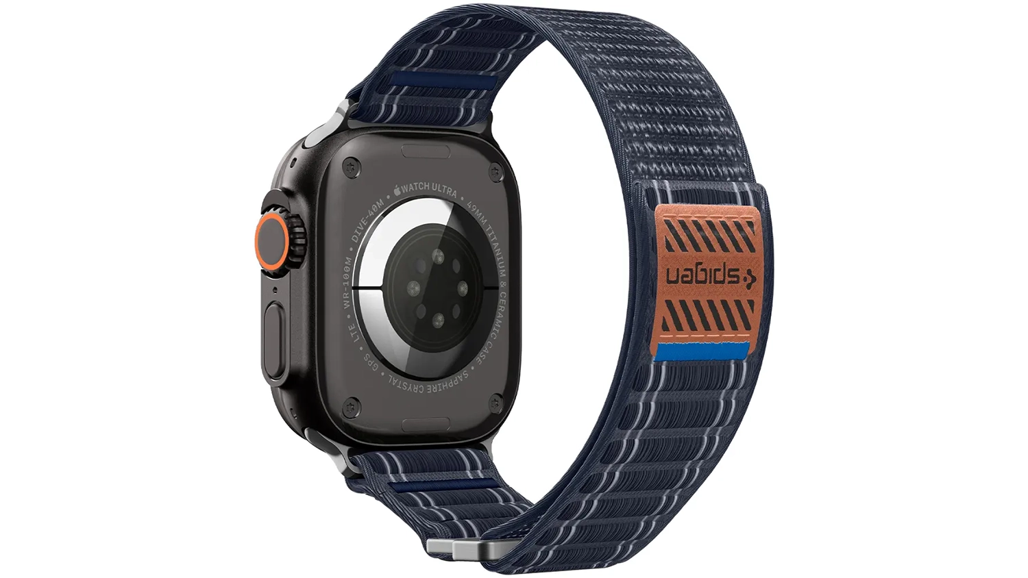 Řemínek na hodinky Spigen Fabric Band Navy Apple Watch zadní pohled