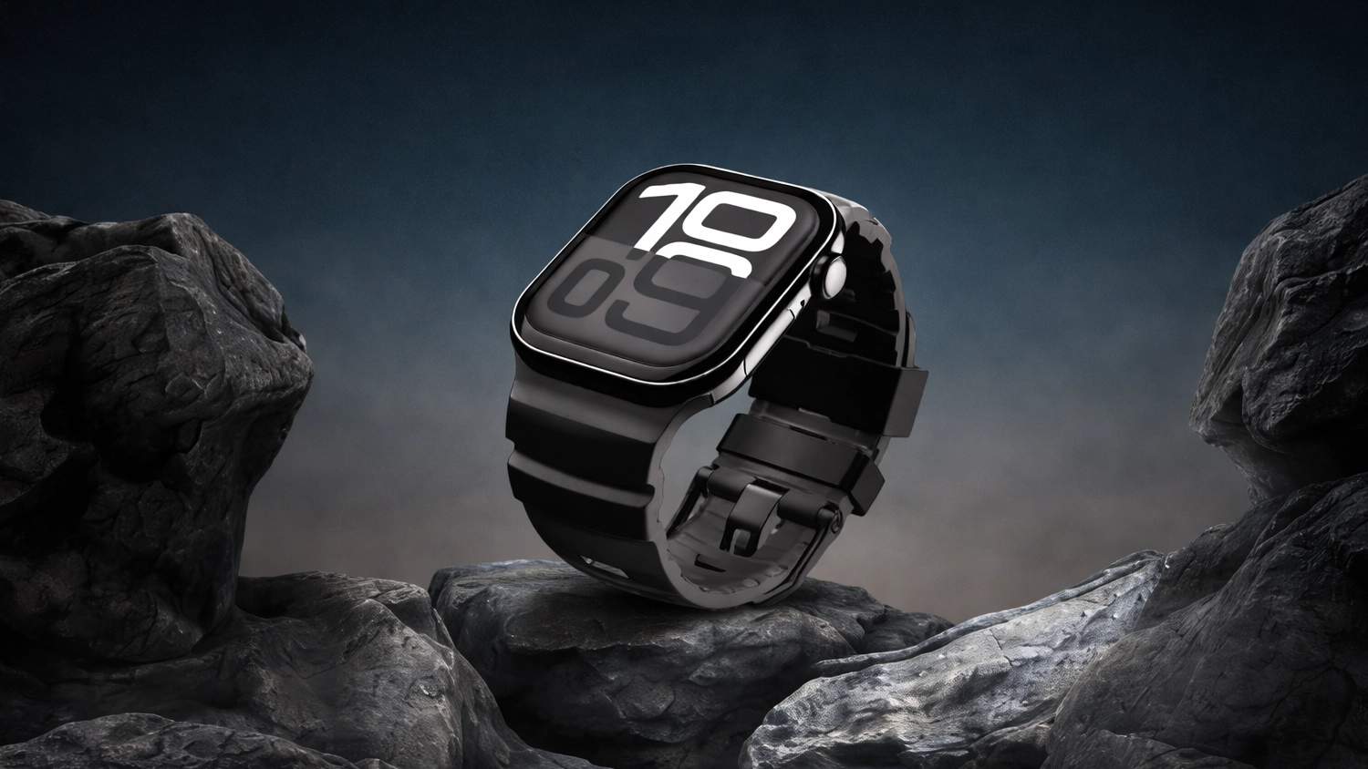 Muž plave s hodinkami Apple Watch