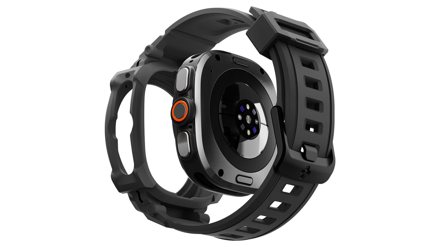 Vizualizace nasazen&iacute; hodinek do Spigen Rugged Armor