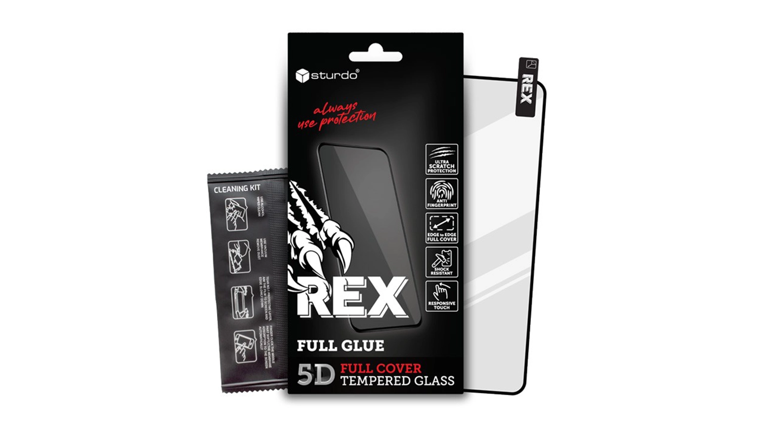 Ochranné sklo Sturdo REX pre iPhone 18 Pro (5D FULL GLUE) spolu s obalom pre dané sklo