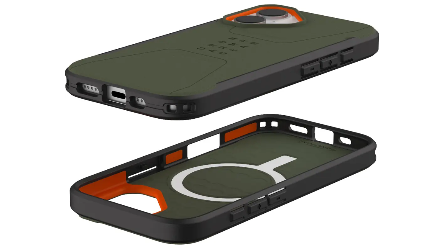 Kryt na mobil Civilian MS case iPhone 17 Olive/Orange
