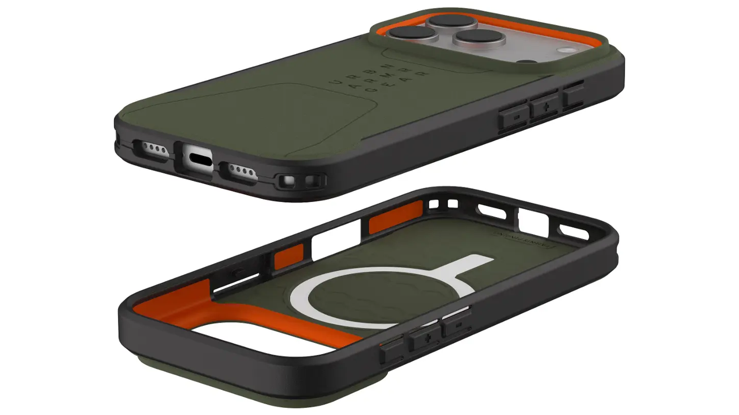 Kryt na mobil Civilian MS case iPhone 17 Pro Olive/Orange