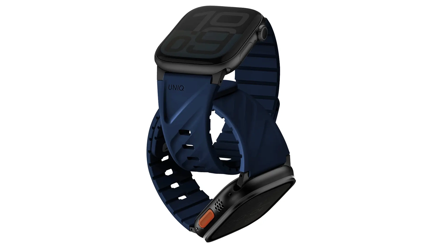Řem&iacute;nek UNIQ Fluo magnetic pro Apple Watch 40-49mm Marine blue