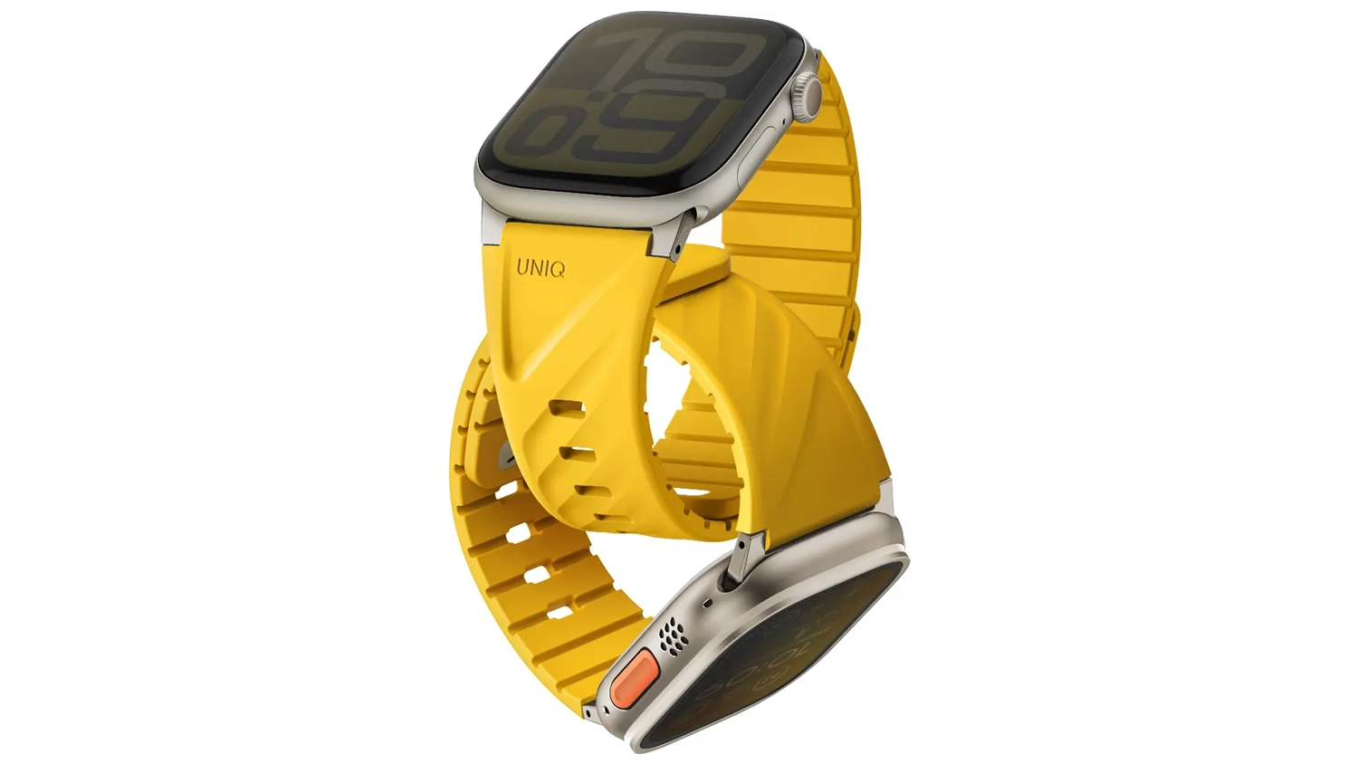 Řem&iacute;nek UNIQ Fluo magnetic pro Apple Watch 40-49mm Golden yellow