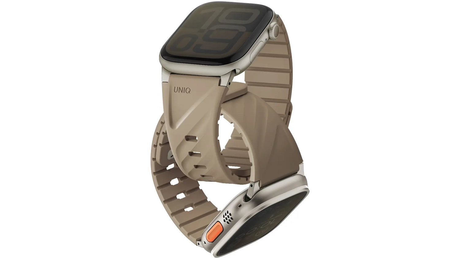 Řem&iacute;nek UNIQ Fluo magnetic pro Apple Watch 40-49mm Soft sand