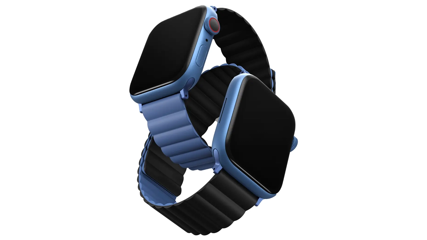 Řem&iacute;nek na hodinky UNIQ Revix reversible 45/44/42mm čern&aacute;/modr&aacute;