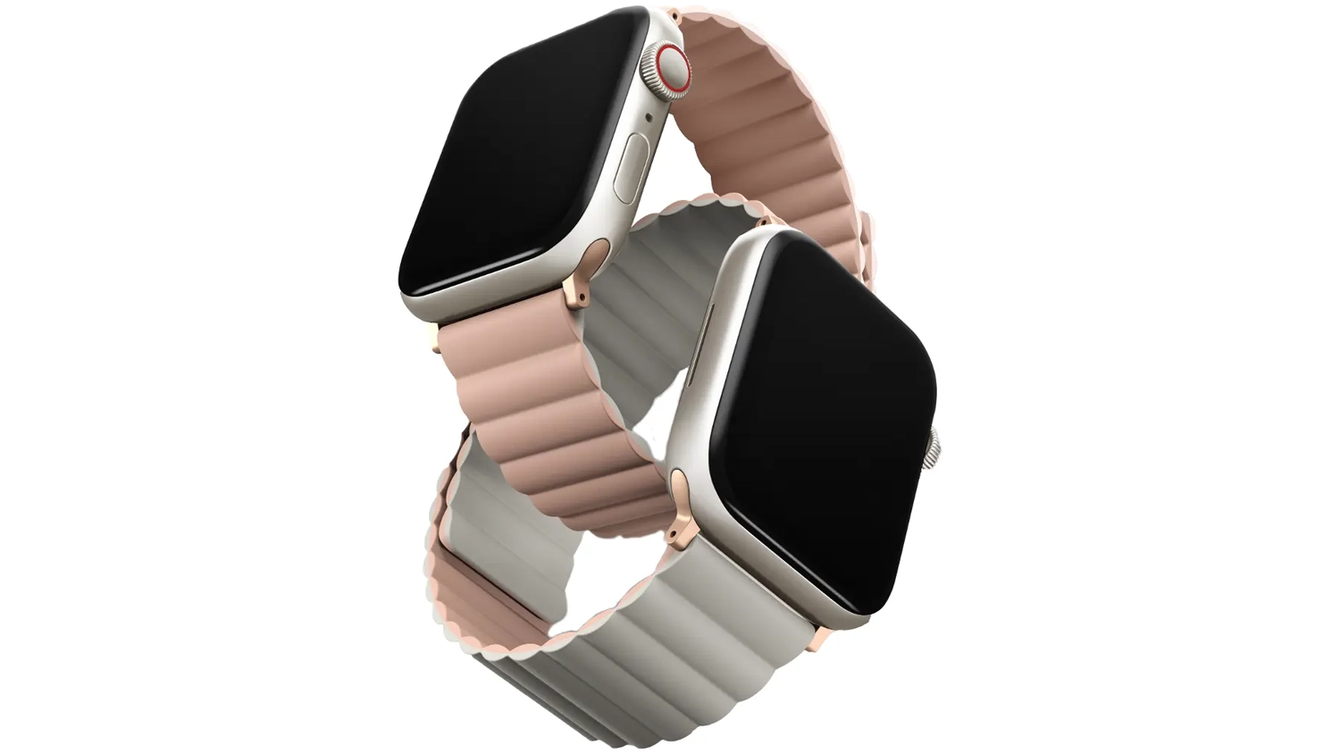 Řemínek na hodinky UNIQ Revix reversible 45/44/42mm růžová/béžová