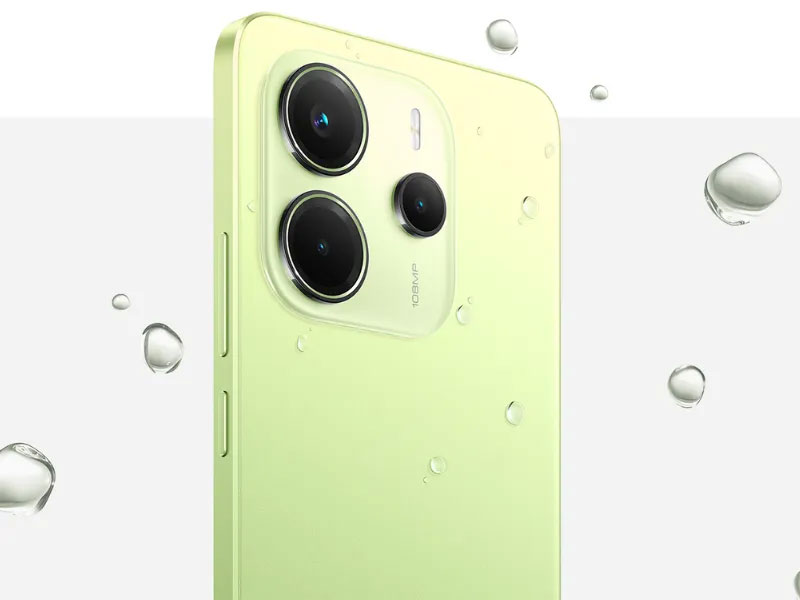 Extrémně odolná konstrukce telefonu Redmi Note 14 zajišťuje bezpečné používání za všech okolností.