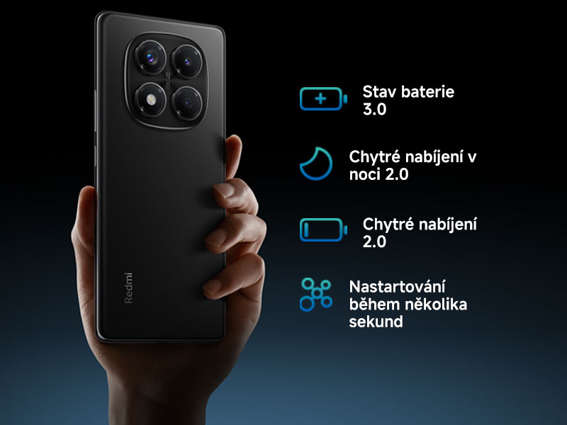 Správa stavu baterie se učí vaše nabíjecí návyky a v reálném čase upravuje napětí a proud, čímž účinně zpomaluje stárnutí baterie Redmi Note 14 Pro.