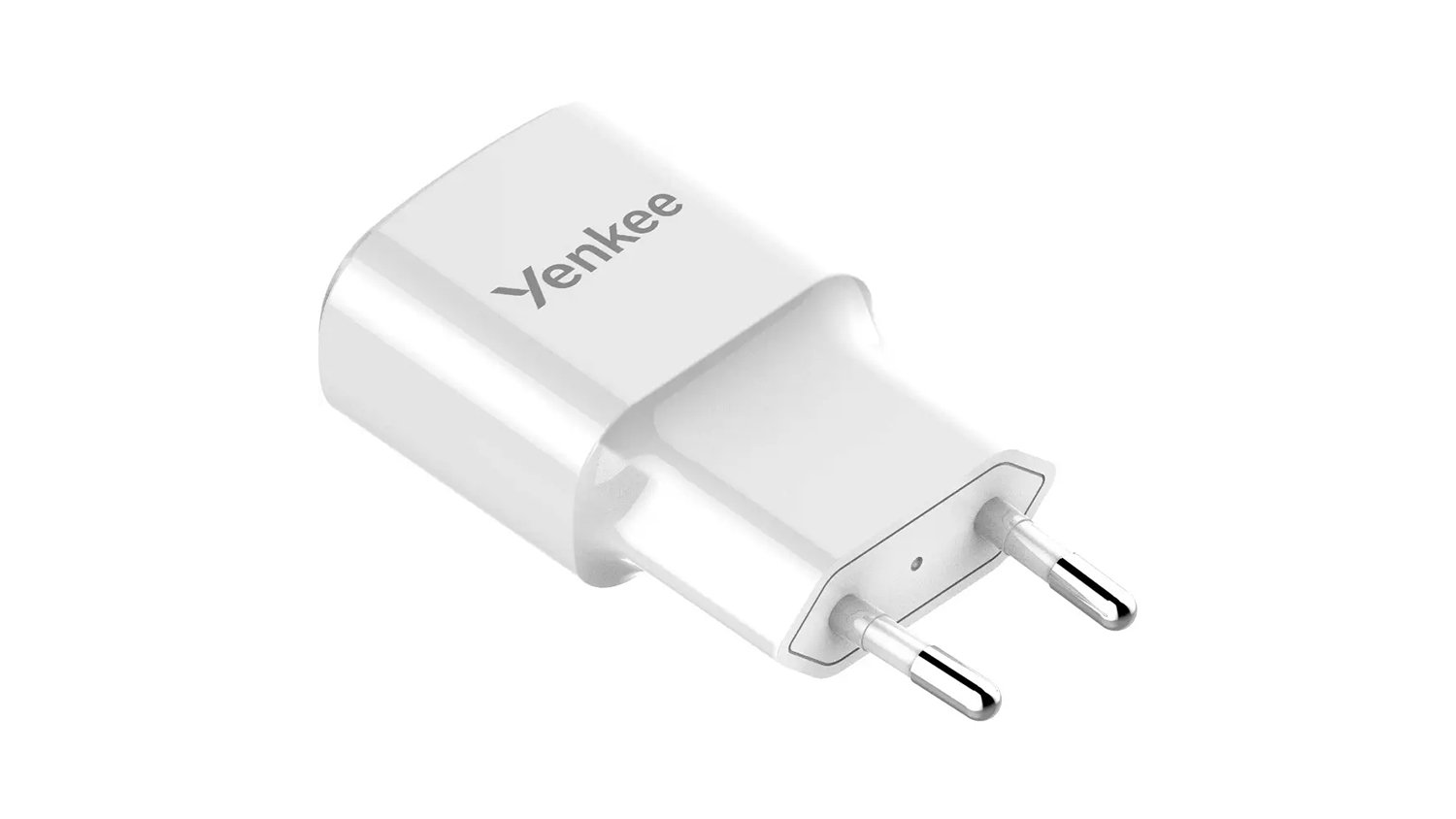 USB-C nab&iacute;jačka do z&aacute;suvky Yenkee YAC 2033WH biela na bielom pozad&iacute; zobrazuj&uacute;ce celkov&yacute; design produktu