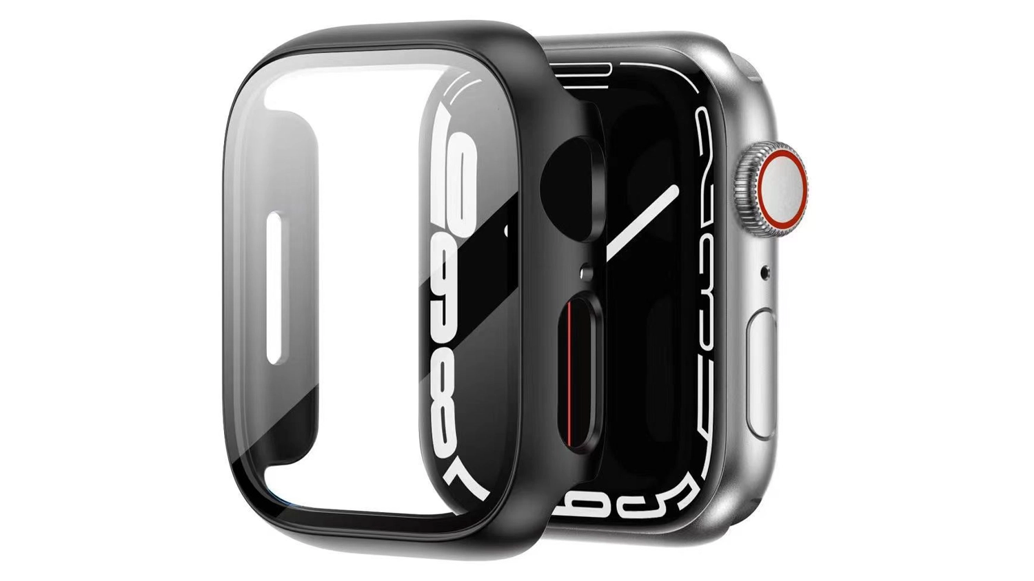 Kryt pro chytré hodinky Yenkee YCC AW40 BK černý na bílém pozadí zobrazující kompletní design produktu