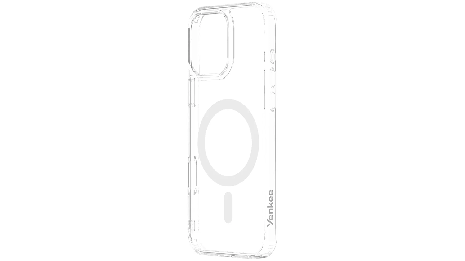 Kryt na mobil Yenkee YCC MagSafe CR 01 TPU pre iPhone 15 transparentný pohľad zozadu