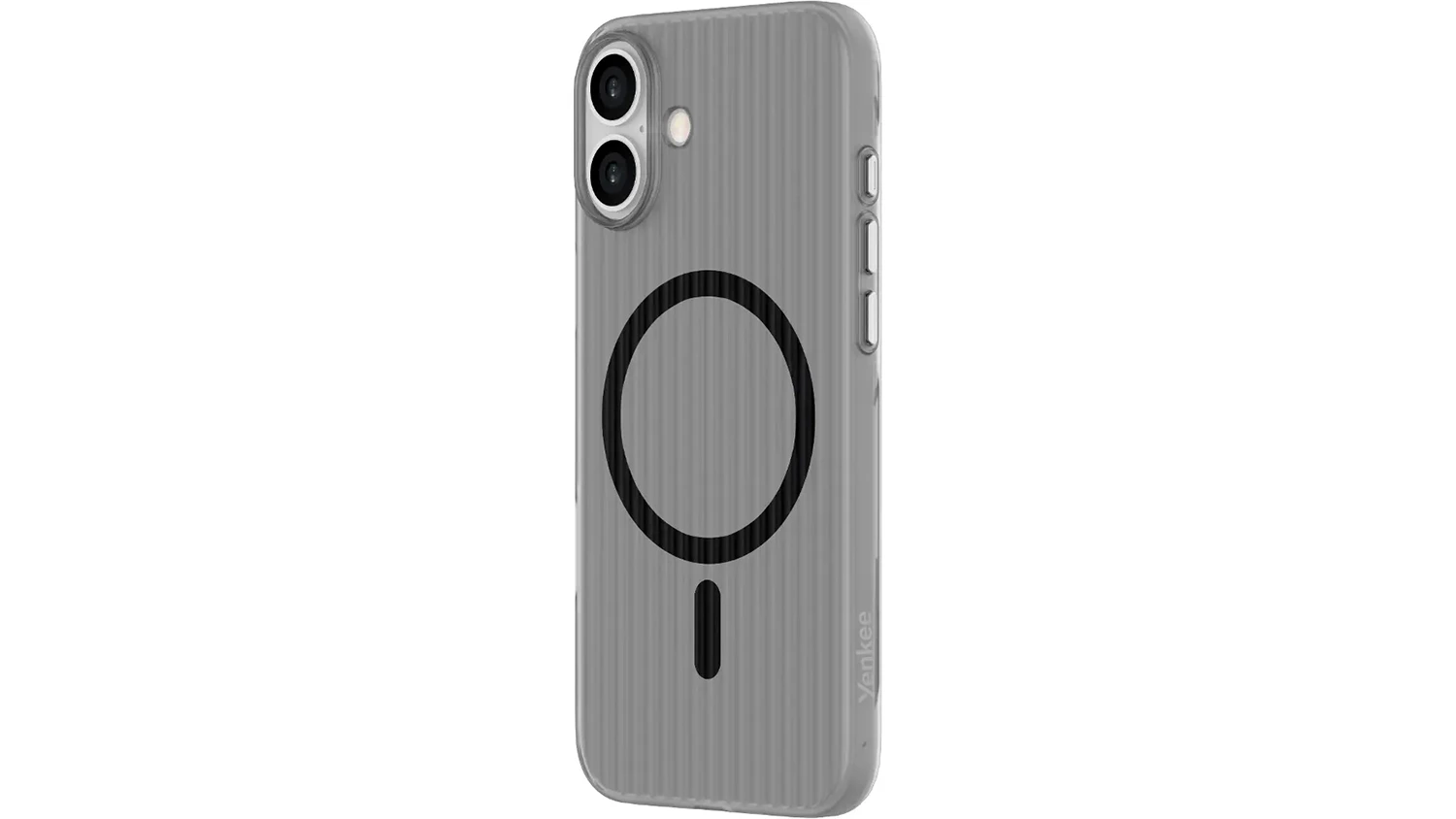 Kryt pro iPhone 16 Yenkee YCC MagSafe FR 01 BK na b&iacute;l&eacute;m pozad&iacute; zachycuj&iacute;c&iacute; celkov&yacute; design a vzhled