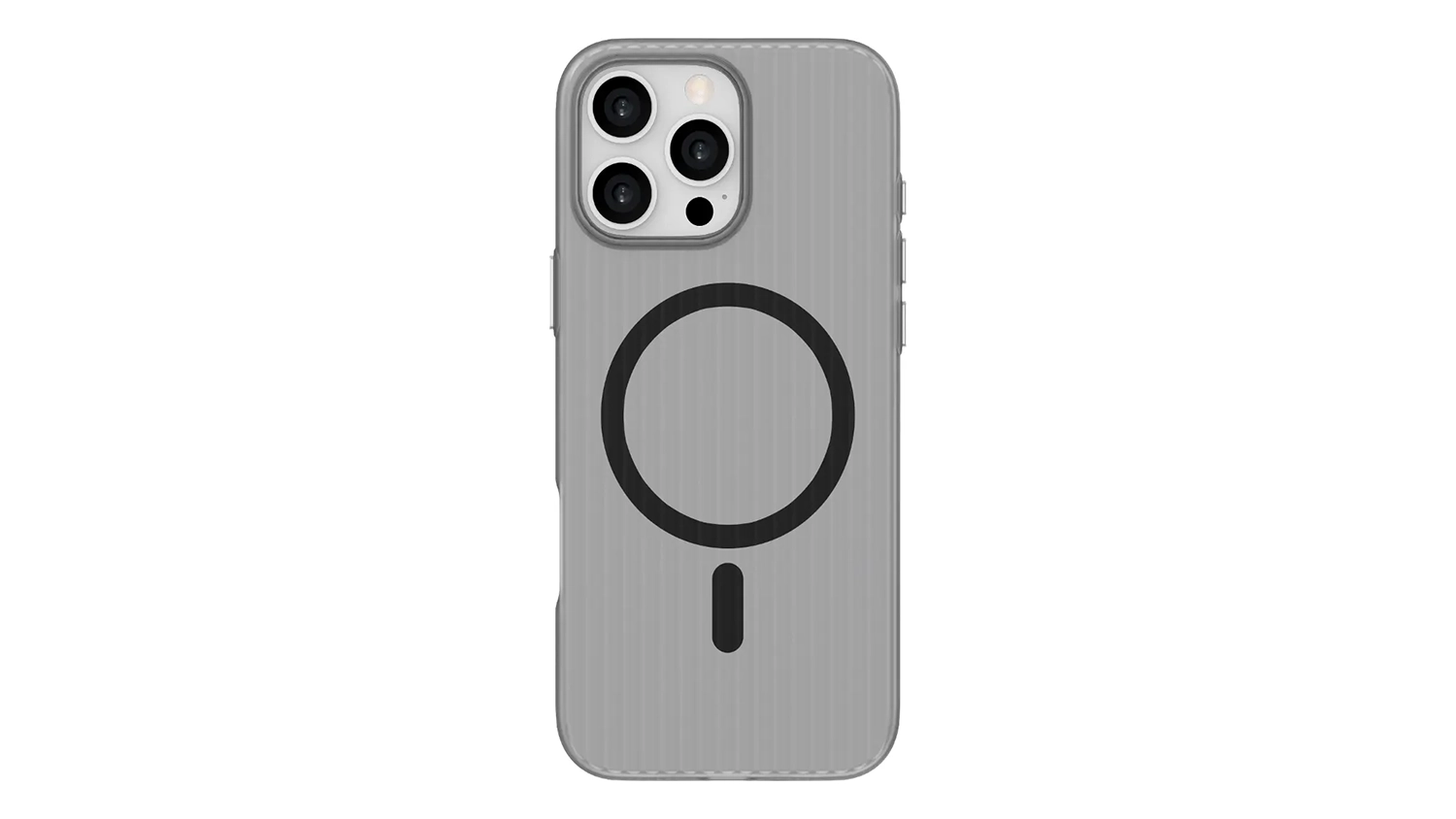 Kryt na mobil Yenkee YCC MagSafe FR 03 pro iPhone 16 Pro Max šedý zadní pohled